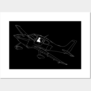 Cirrus SR22 Aircraft Illustration Posters and Art